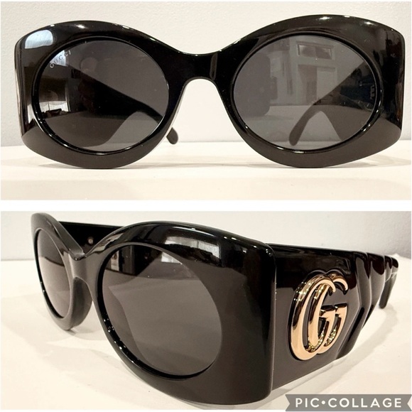GUCCI GG MATELASSE Black Marmont Designer Sunglasses GG0810S 001 ITALY 145mm NEW - Picture 1 of 11